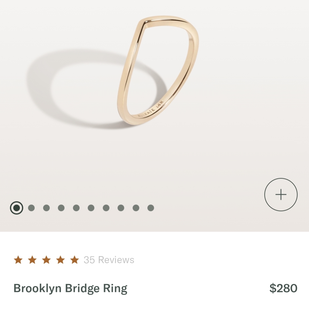 Aurate Brooklyn Bridge Ring 14k gold Sz 5